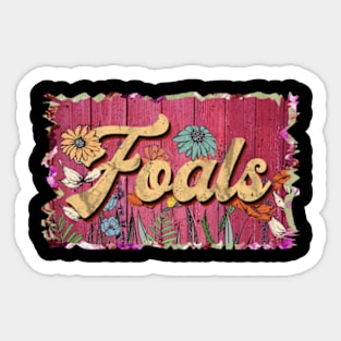 Classic Foals Personalized Flowers Proud Name Sticker